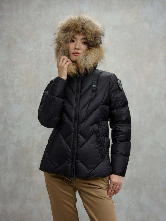 Blauer giubbino donna a linee geometriche Alicia 
25WBLDC03097-006047 999EI