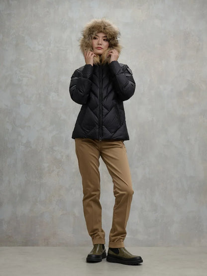 Blauer giubbino donna a linee geometriche Alicia 
25WBLDC03097-006047 999EI