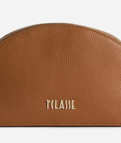 Logo frontale oro chiaro borsa donna cuoio