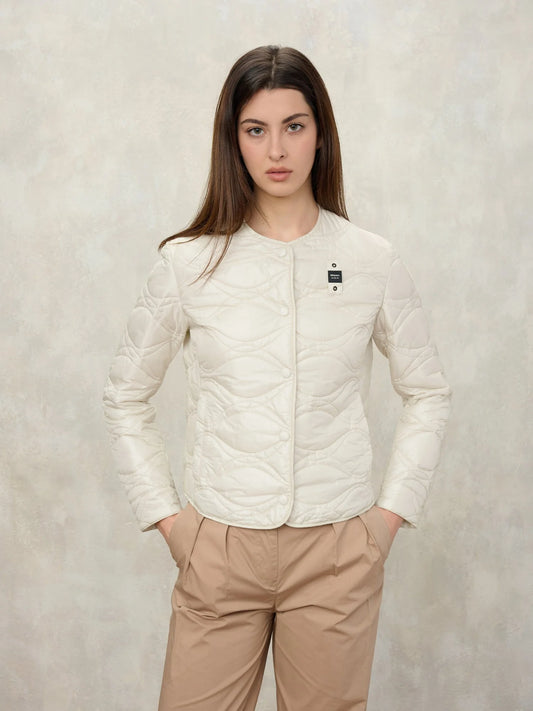 blauer giubbino donna bianco trapuntato dalrymple frontale