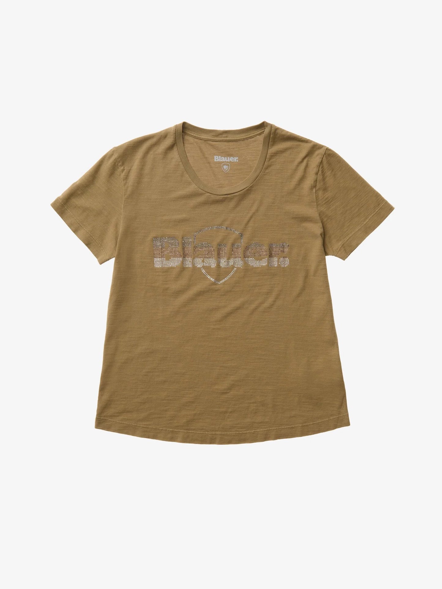 T-shirt donna Blauer nocciola con logo glitterato frontale