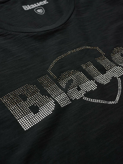 Dettaglio logo Blauer glitter tono su tono