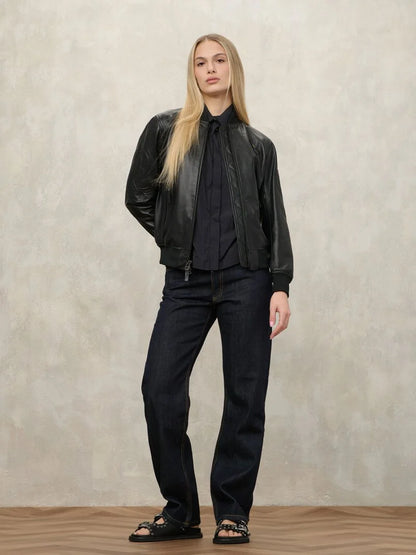 bomber pelle donna vestibilità indossato