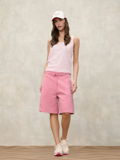 Women's Bermuda Shorts Blauer Lane 26SBLDP05058 with Drawstring and Logo – Pink