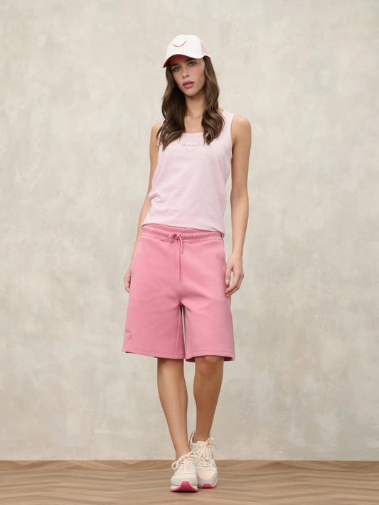 Bermuda Donna Blauer Lane 26SBLDP05058 con coulisse e logo – Rosa