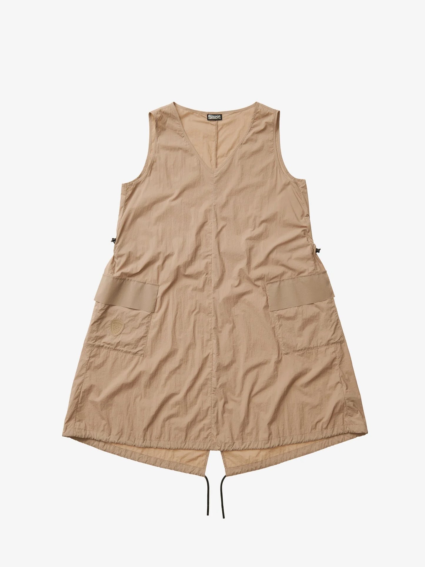 Dettaglio coulisse in vita vestito Blauer beige