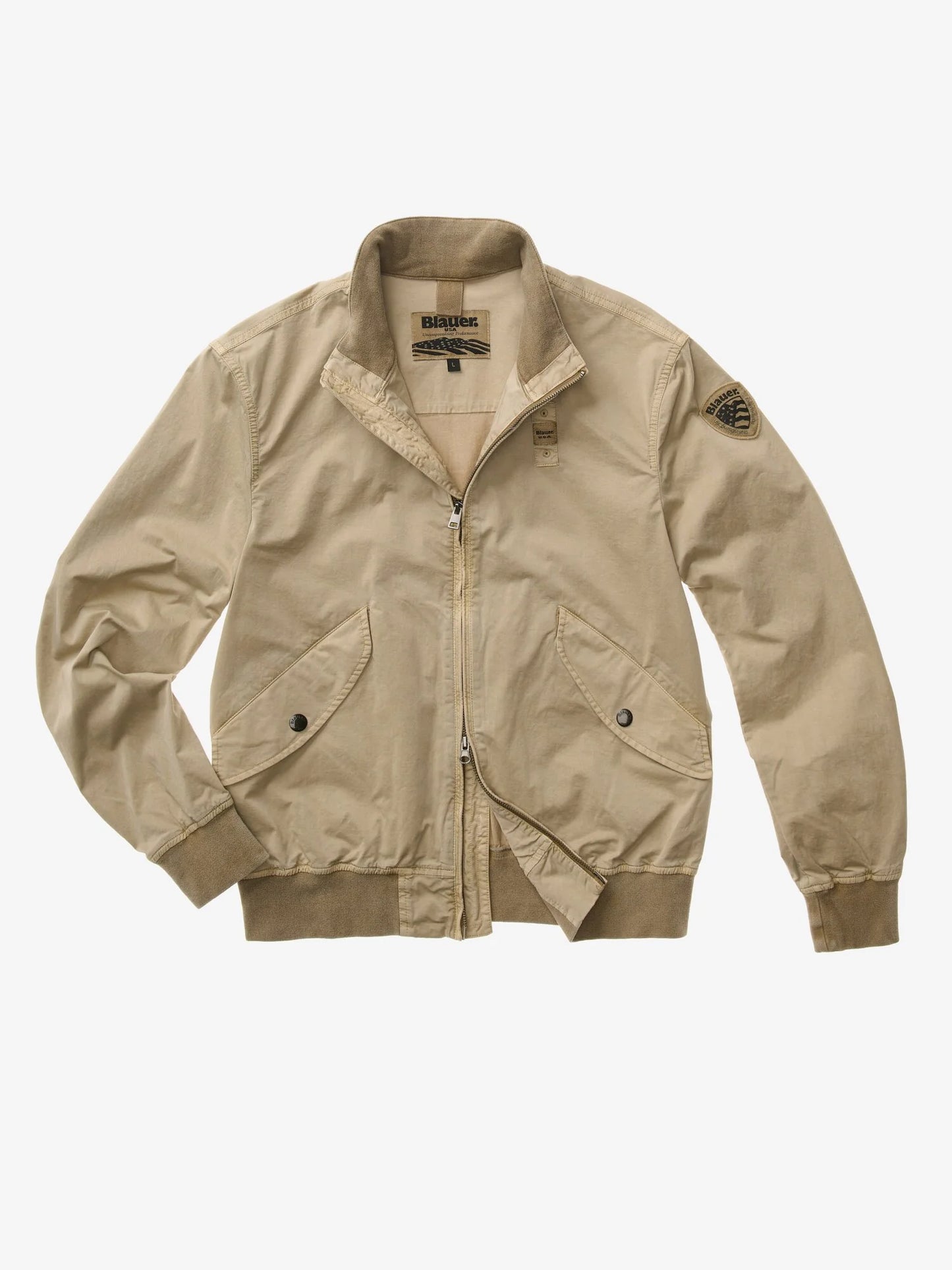 Bomber Blauer uomo beige modello Badger vista frontale