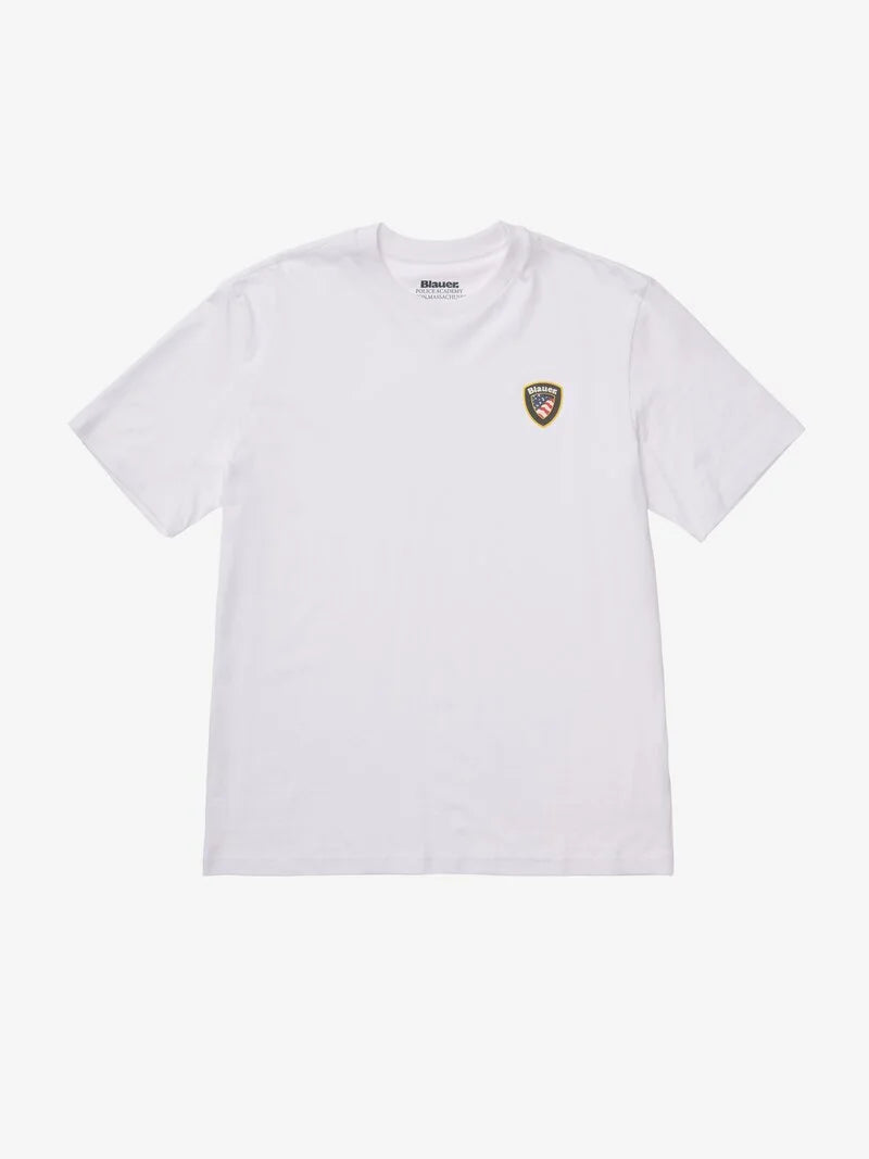 t-shirt uomo Blauer girocollo manica corta bianco