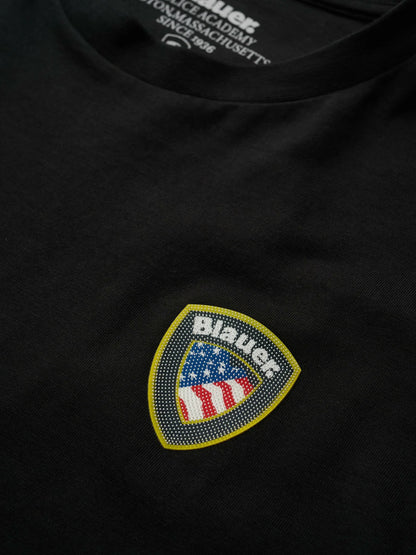 t-shirt uomo Blauer girocollo manica corta nero