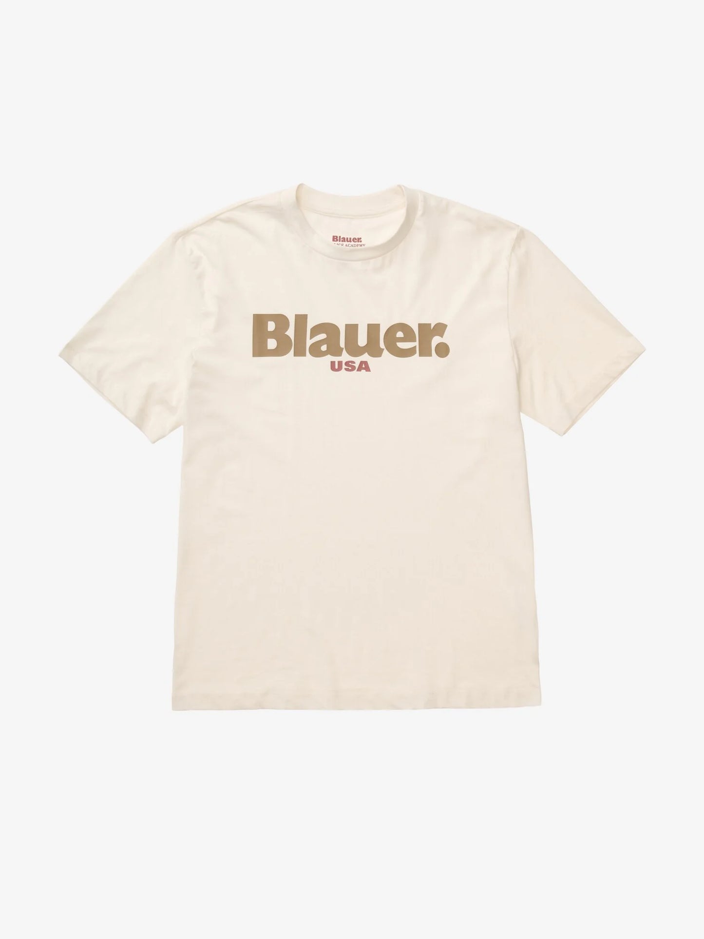 T-shirt Uomo Blauer Ernst 26SBLUH02299 con logo frontale – Bianco Neve
