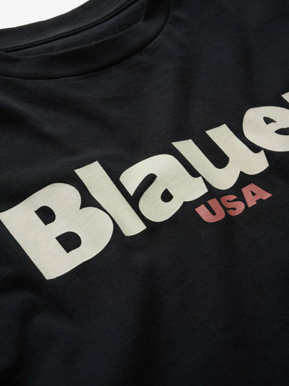 Men's T-shirt Blauer Ernst 26SBLUH02299 with front logo – Black