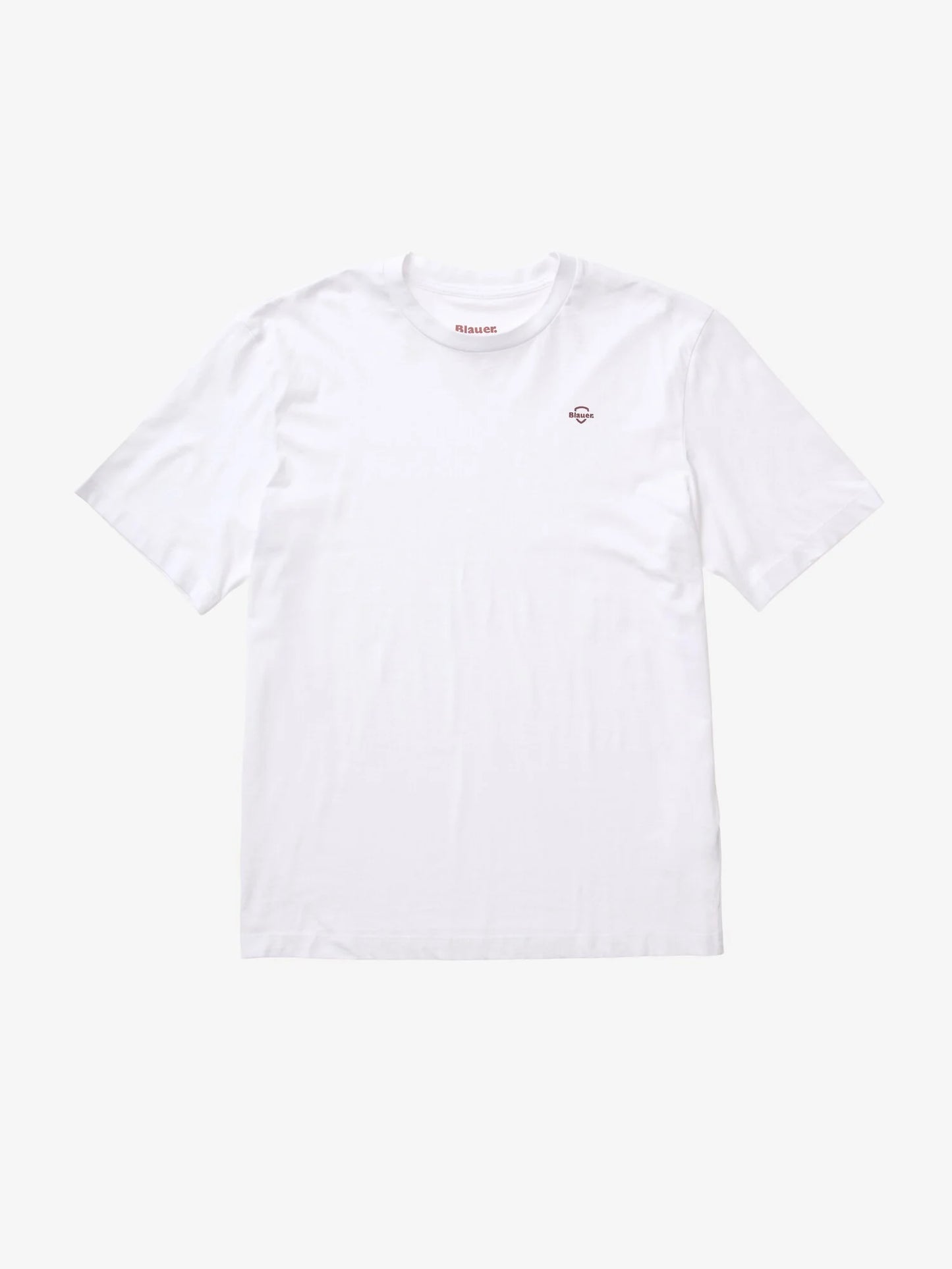 T-shirt Uomo Blauer Errol 26SBLUH02300 con logo minimal – Bianco