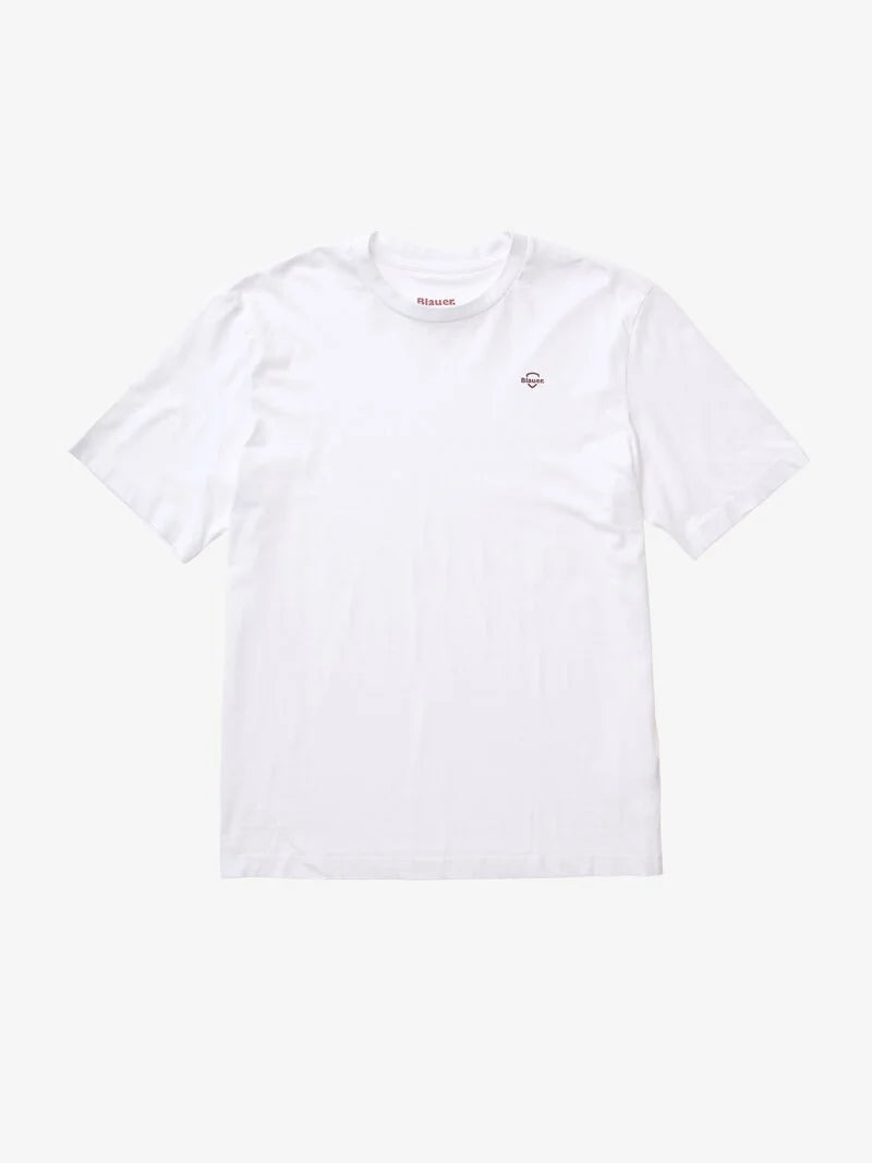 Blauer T-shirt uomo 26SBLUH02300 mod. Errol Bianco Neve