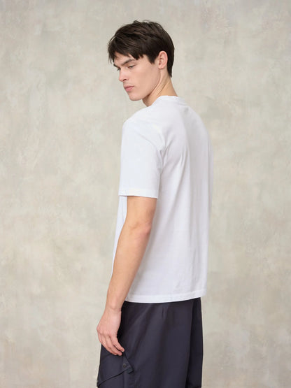 T-shirt Uomo Blauer Errol 26SBLUH02300 con logo minimal – Bianco