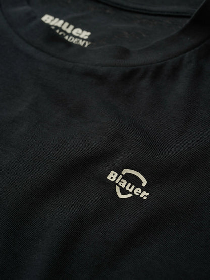 Men's Blauer Errol 26SBLUH02300 T-shirt with minimalist logo - Black
