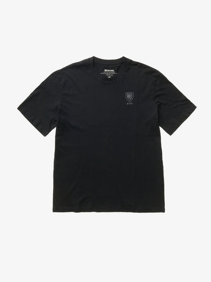 Men's T-shirt Blauer Eutaw 26SBLUH02302 with shield logo – Black