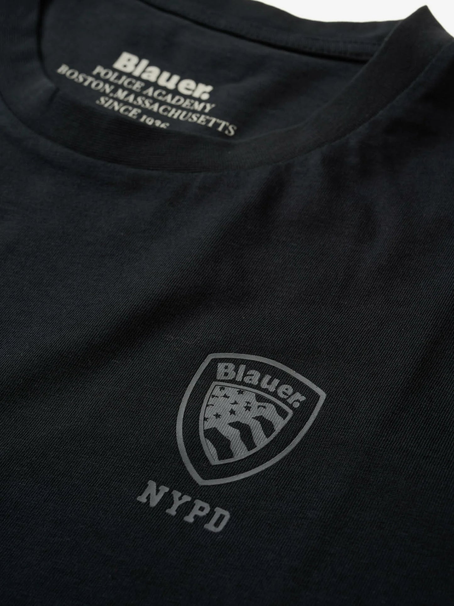 Men's T-shirt Blauer Eutaw 26SBLUH02302 with shield logo – Black