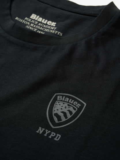 Men's T-shirt Blauer Eutaw 26SBLUH02302 with shield logo – Black