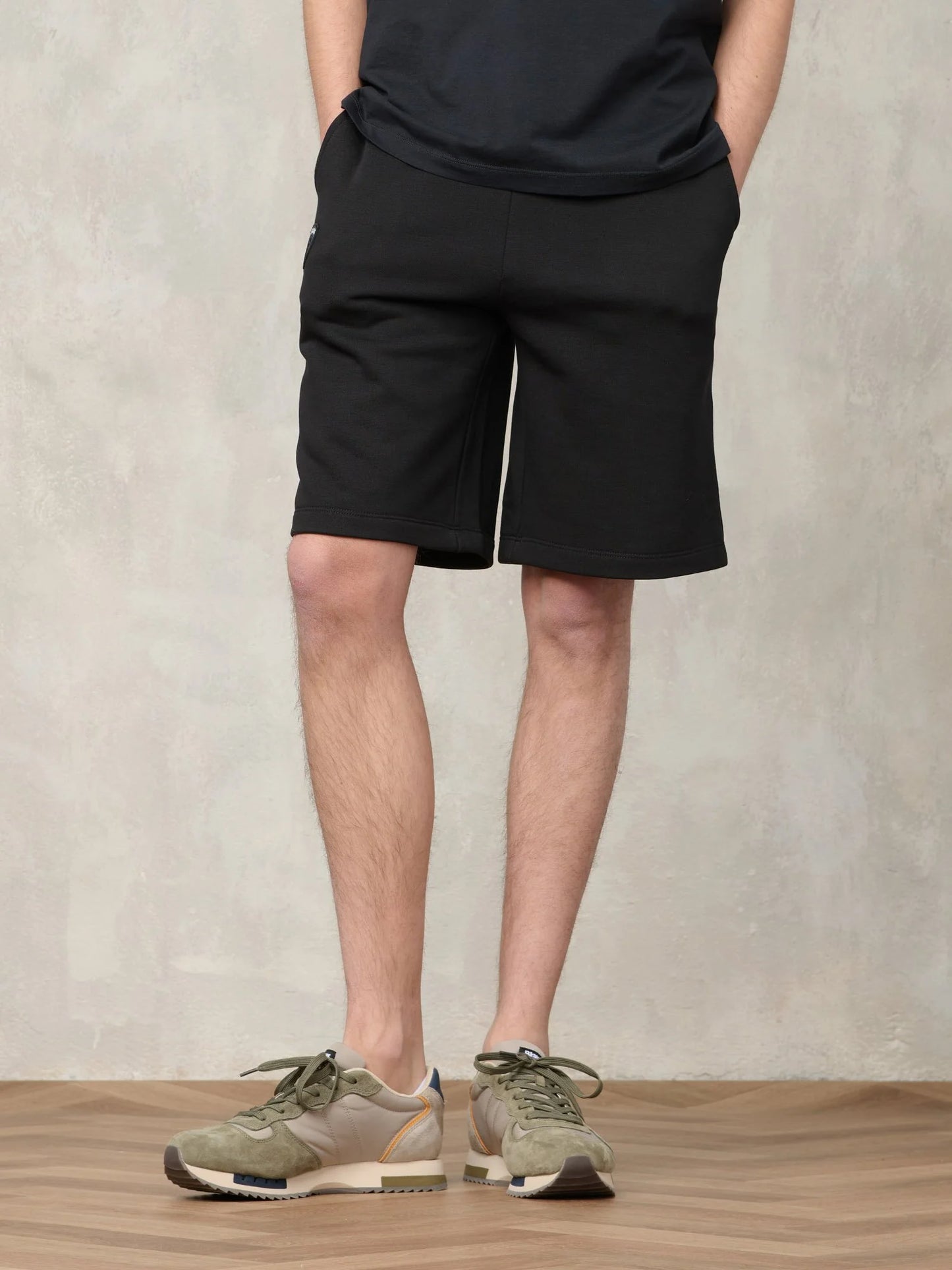 Men's Blauer Summer 26SBLUP05244 Bermuda shorts with drawstring and logo – Black