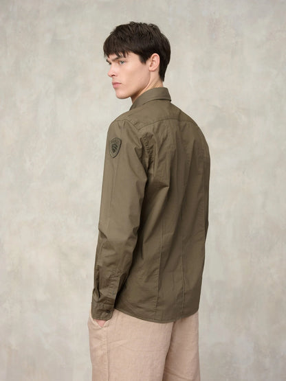 Men's Blauer Waldo 26SBLUS01270 Military Style Shirt with Pockets – Green