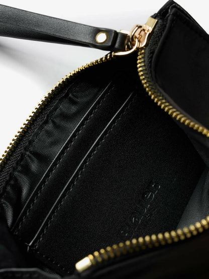 blauer pochette con scudo glitter
