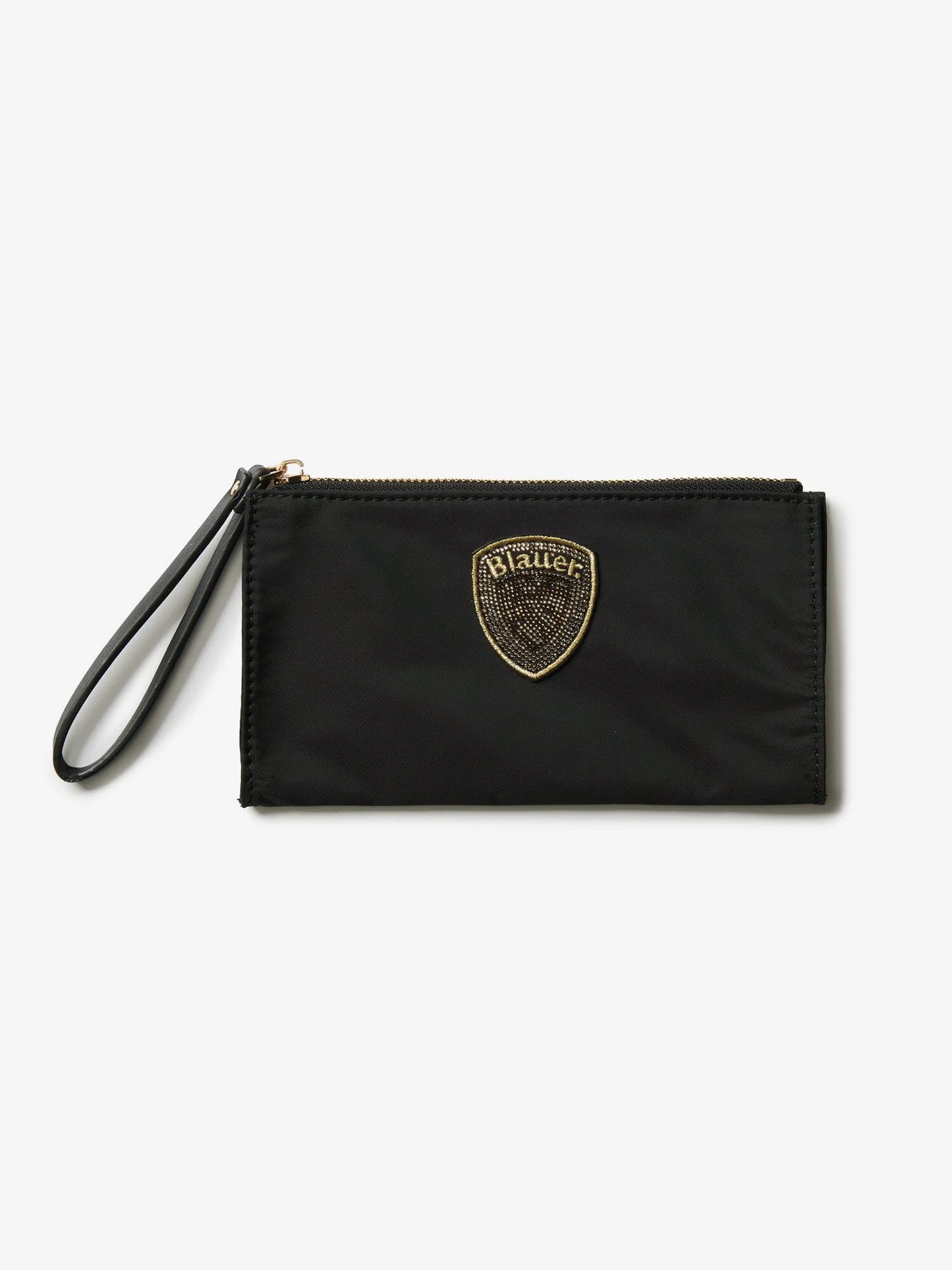 blauer pochette donna nylon nero logo strass
