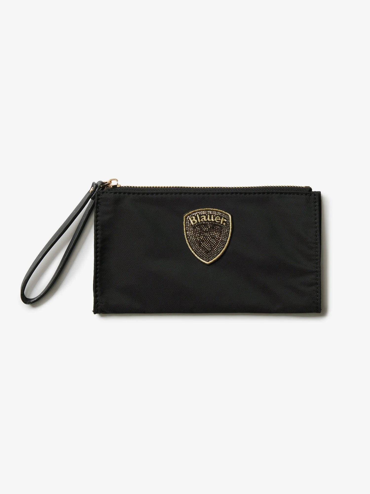blauer pochette donna nylon nero logo strass
