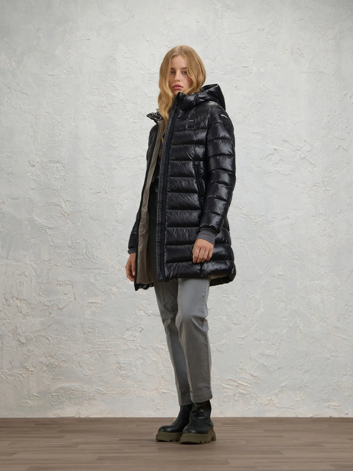 Blauer giubbotto lungo Donna modello Adelaide 26WBLDK02073-006648 999EI