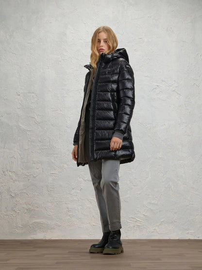 Blauer giubbotto lungo Donna modello Adelaide 26WBLDK02073-006648 999EI