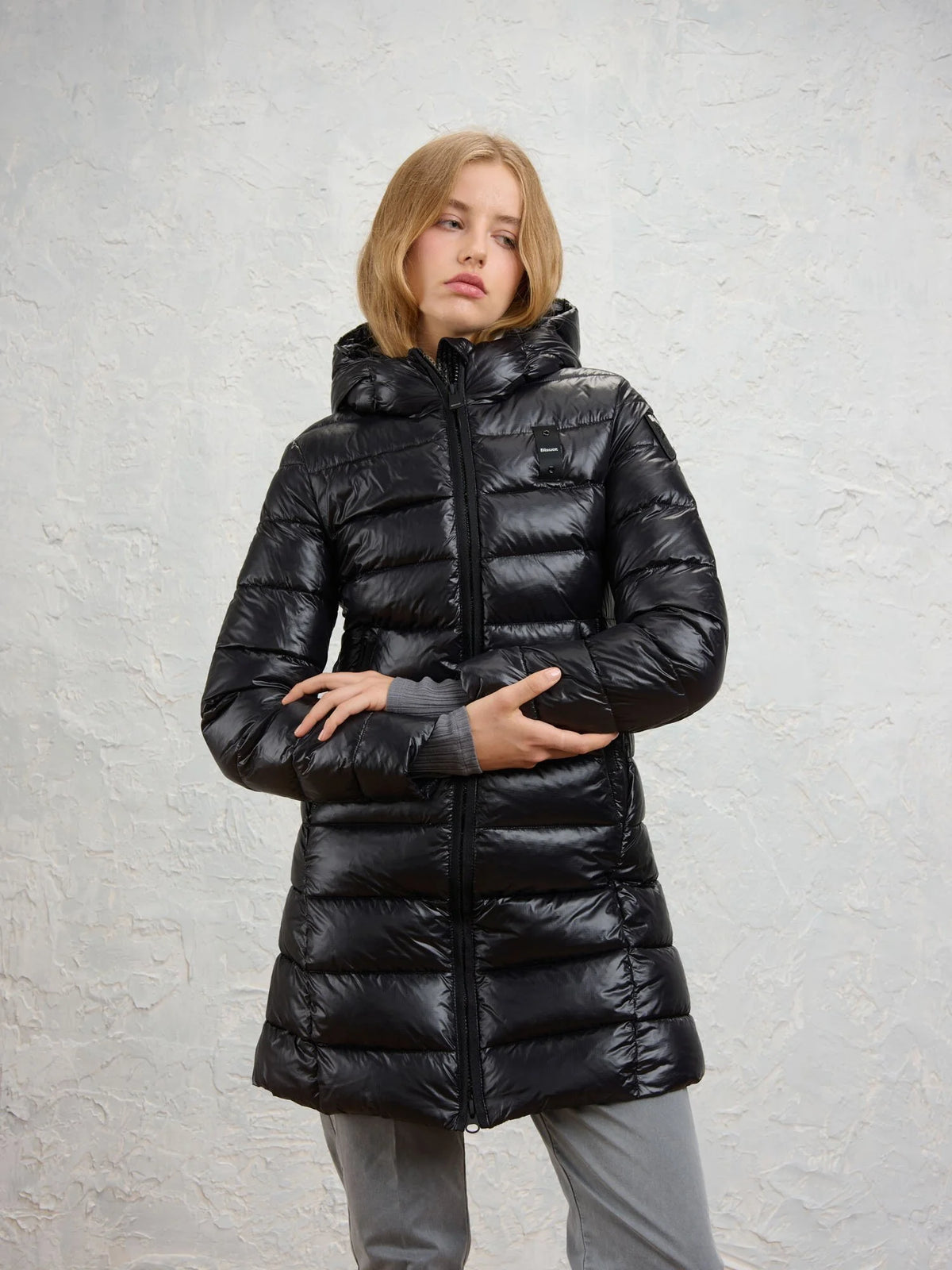Blauer giubbotto lungo Donna modello Adelaide 26WBLDK02073-006648 999EI