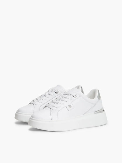 Tommy Hilfiger scarpe donna in pelle Th platform chic sneaker FW0FW096260IO - immagine 2