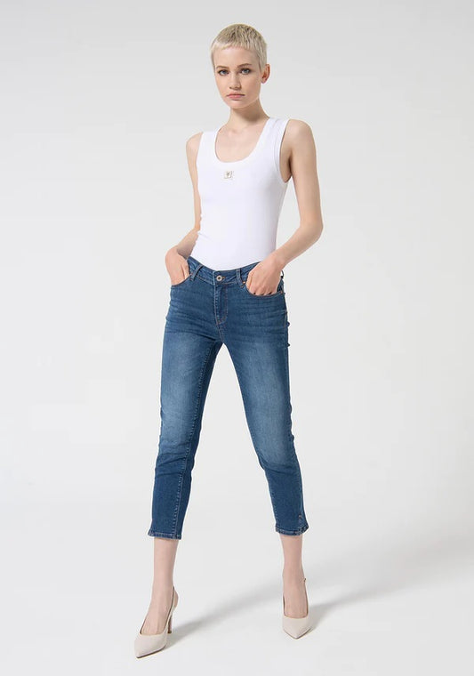 Fracomina jeans donna betty 1 cropped shape up stonewash