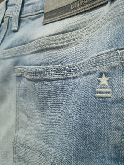 Uniform Dean jeans uomo dettaglio tasca e lavaggio blue denim