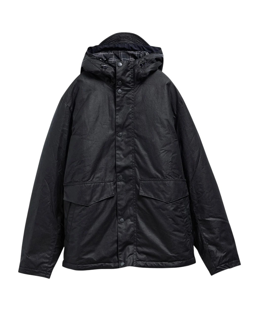 Barbour International capospalla uomo everrett wax jacket wat cot outw MWX2605-BK71 - immagine 8