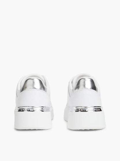 Tommy Hilfiger scarpe donna in pelle Th platform chic sneaker FW0FW096260IO - immagine 4
