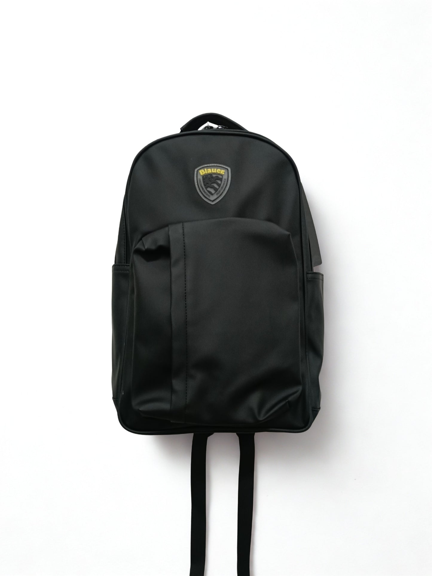 zaino uomo Blauer nero rubber backpack frontale
