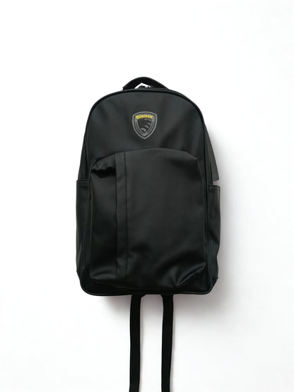 zaino uomo Blauer nero rubber backpack frontale
