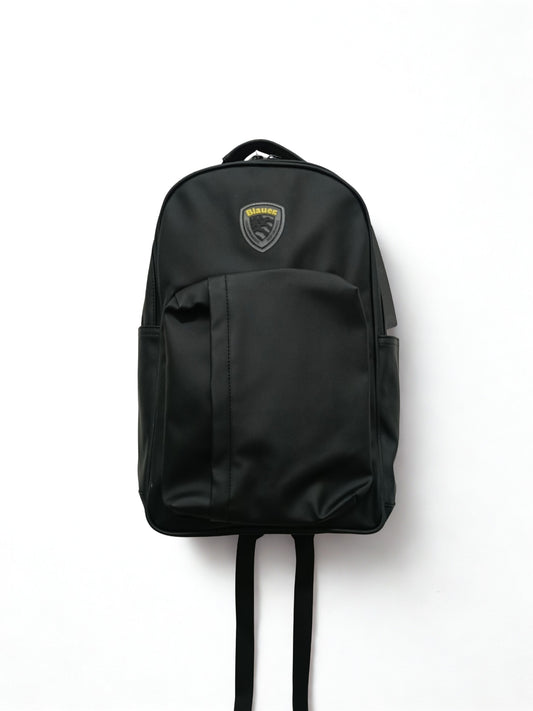 zaino uomo Blauer nero rubber backpack frontale
