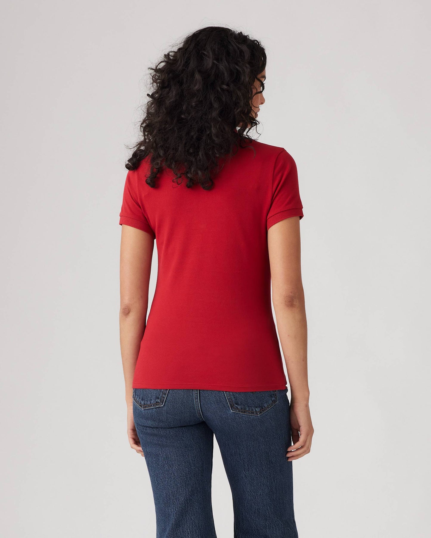Levi's Polo Donna Slim Fit Rossa in Cotone Stretch 525990083