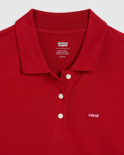 Levi's Polo Donna Slim Fit Rossa in Cotone Stretch 525990083