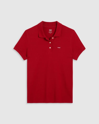 Levi's Polo Donna Slim Fit Rossa in Cotone Stretch 525990083