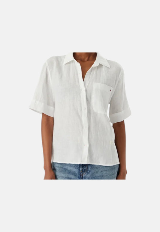 Tommy Hilfiger Camicia donna relaxed fit in puro lino WW0WW48925YCF