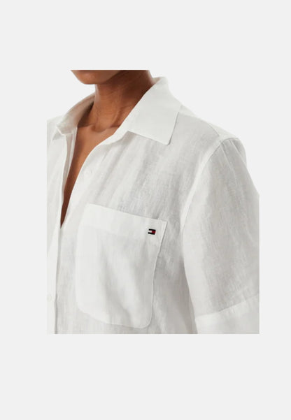 Tommy Hilfiger Camicia donna relaxed fit in puro lino WW0WW48925YCF