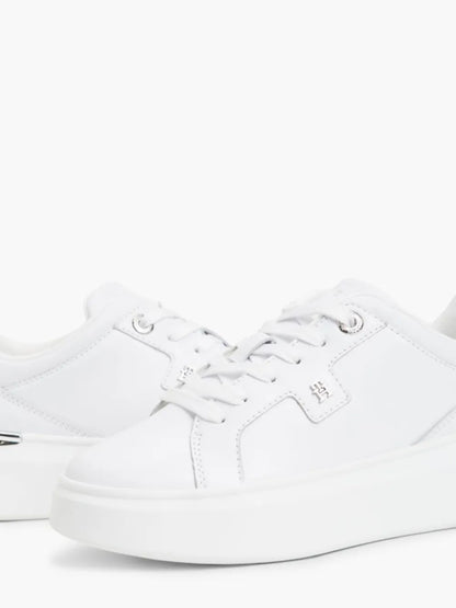 Tommy Hilfiger scarpe donna in pelle Th platform chic sneaker FW0FW096260IO - immagine 6
