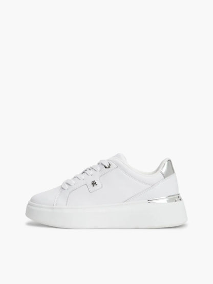 Tommy Hilfiger scarpe donna in pelle Th platform chic sneaker FW0FW096260IO - immagine 7