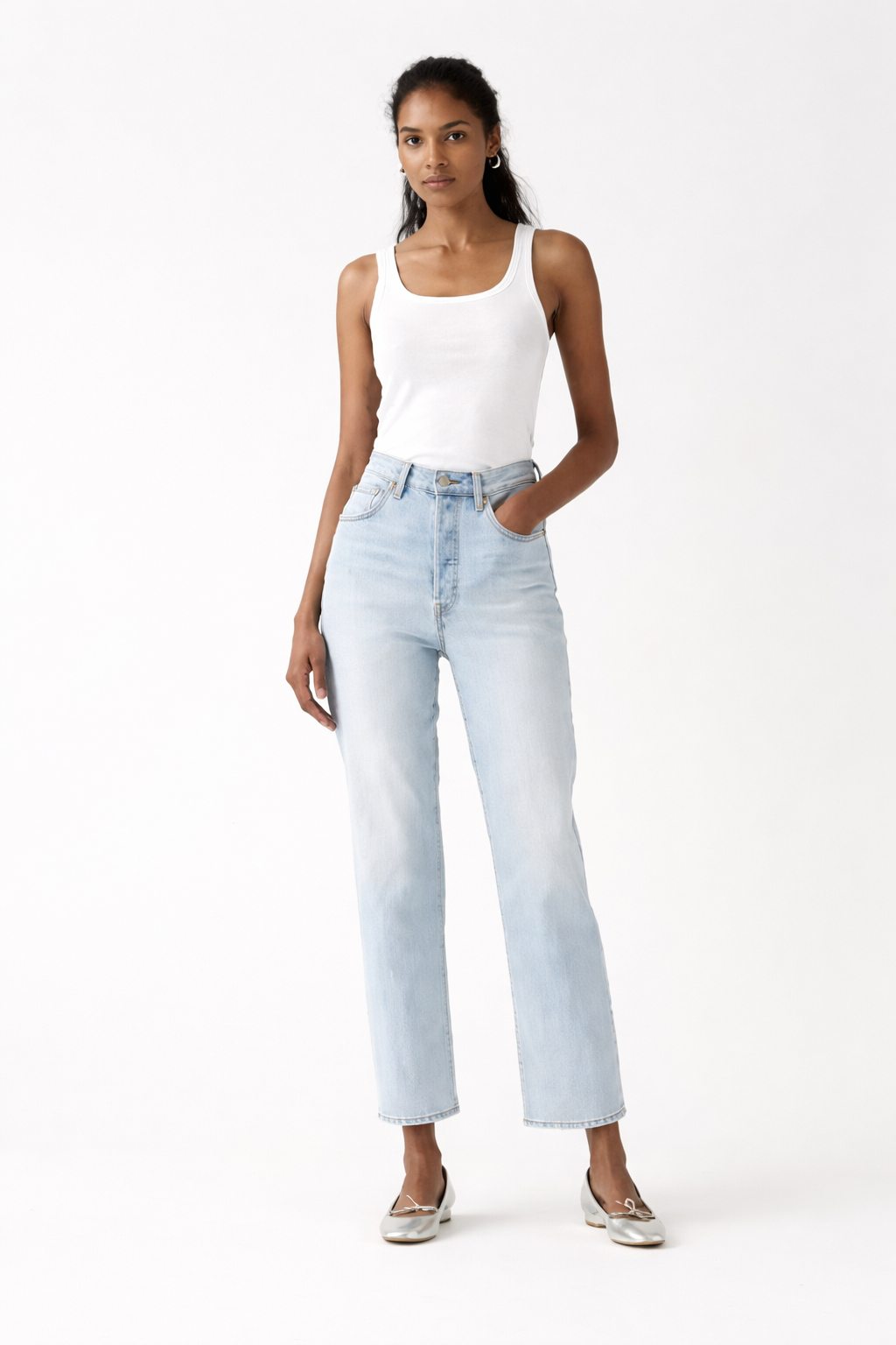 jeans donna Levi’s Ribcage Straight Ankle Filter Her vista frontale