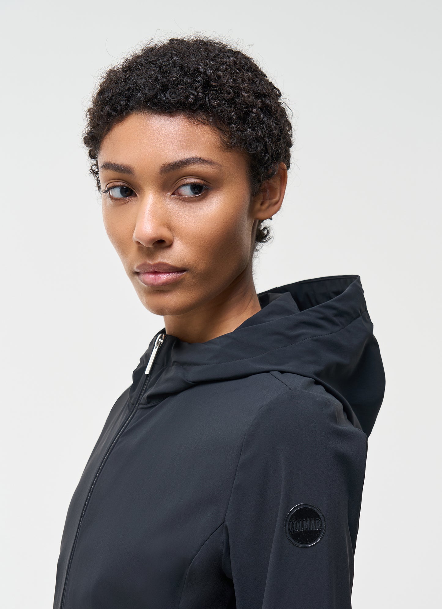 Colmar Damen-Stretchjacke 1914, Schwarz mit Kapuze