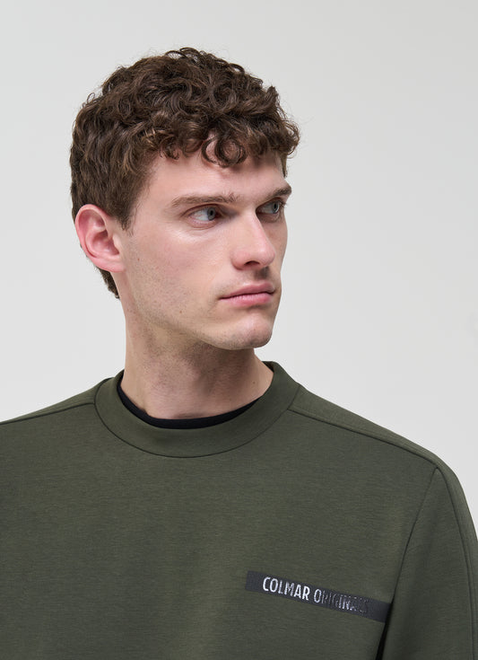 Colmar Herren-Sweatshirt mit Rundhalsausschnitt, Modell 6126, Grün mit Logo