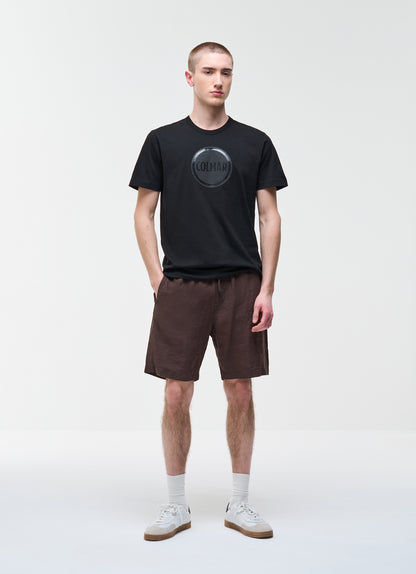 t-shirt Colmar Originals uomo nera con logo vista frontale