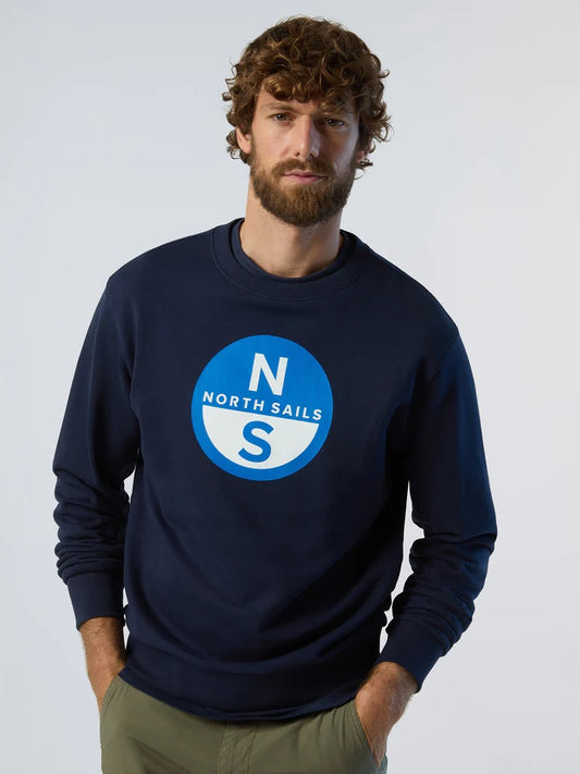 North Sails Felpa uomo Basic crew neck sweatshirt w/logo